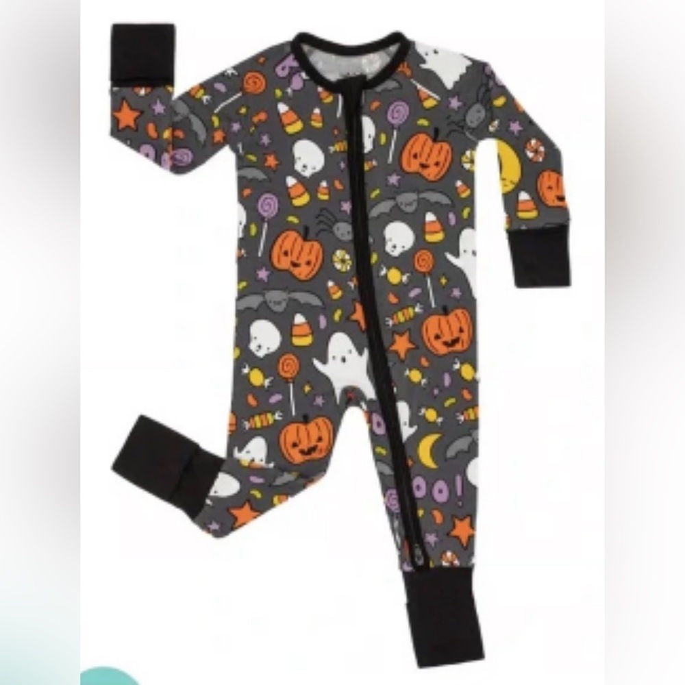 Little Sleepies Halloween Gray Ghost & Pumpkin Print Pajamas